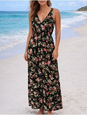 Floral Print Short Sleeved Summer Dress
